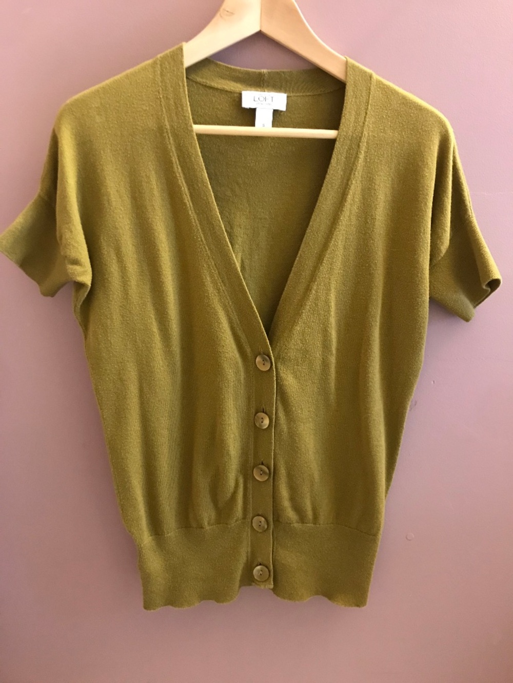 Loft yellow-green cardigan